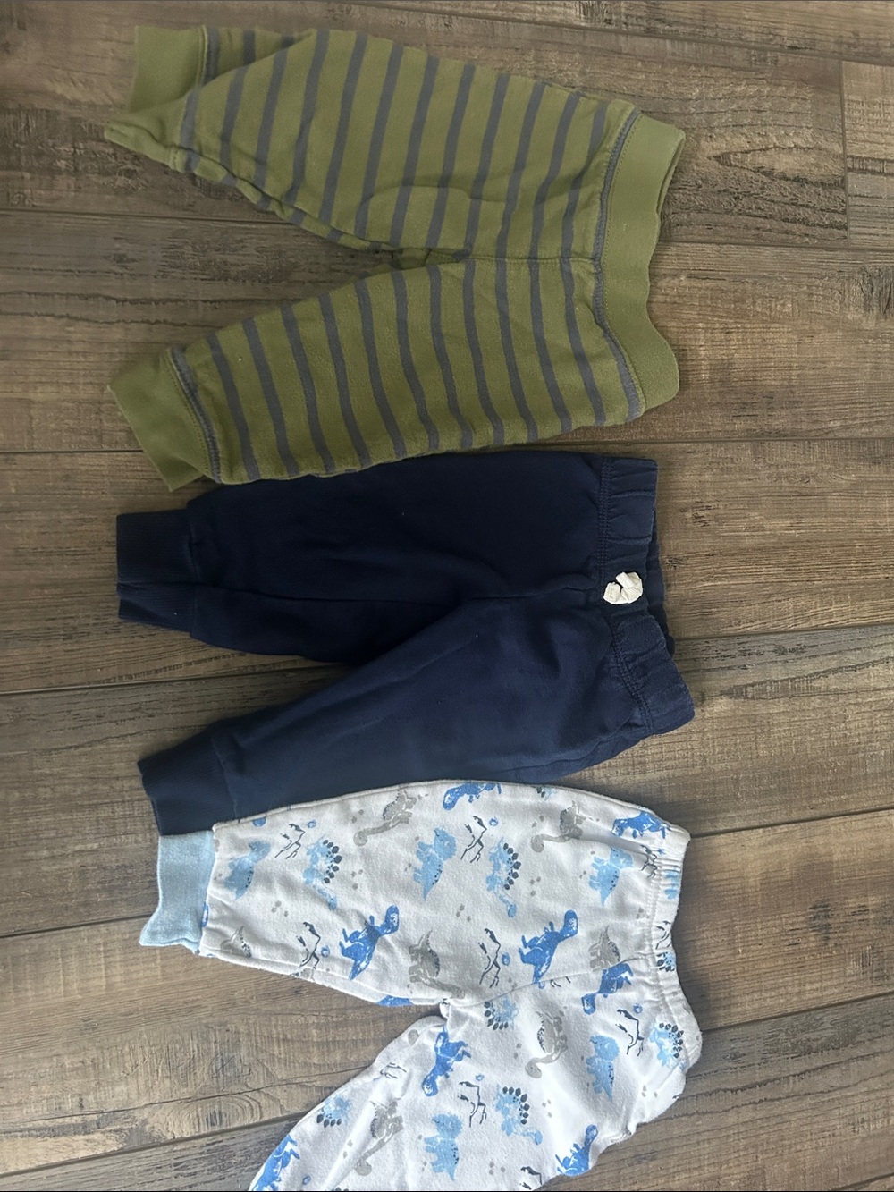 Kids Striped Olive & Navy Bottoms Set